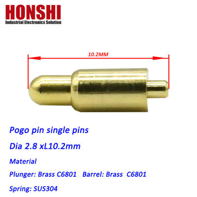 2.8mm Pogo-Pin-Anschluss Dip-Typ vergoldete Messing-Pogo-Pin