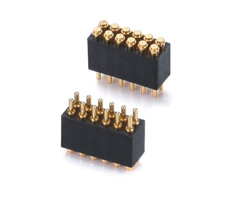 1.27mm H3.8mm Pogo Pin Connector Messing C6801 Material 12 Pin Connector mit Präzision