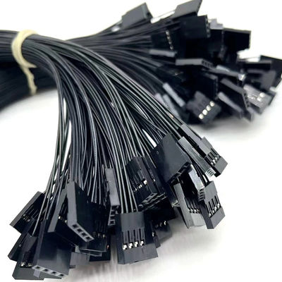 2.54mm Pitch 4 Pin Dupont Kabelmontage UL1007 24awg Schwarz