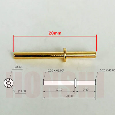 Vergoldete Messing-Bearbeitungspins 1,6x20 mm für CNC-Vertikalbearbeitungszentrum