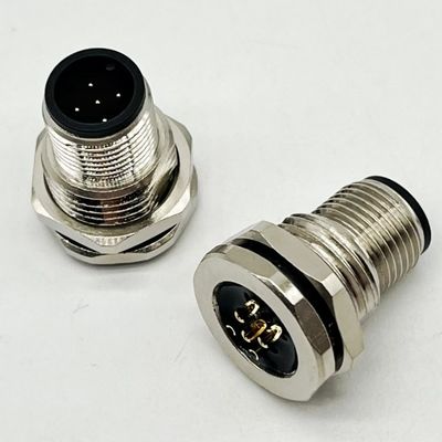 M12 5 Pins weibliche und männliche Plattenverbindung Multi-Pin Rundkabelverbindungen wasserdicht