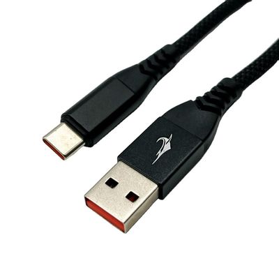 1m schwarzes USB-Gusskabel UL2725 28Awg für schnelle Daten-Synchronisierung und Ladevorrichtung