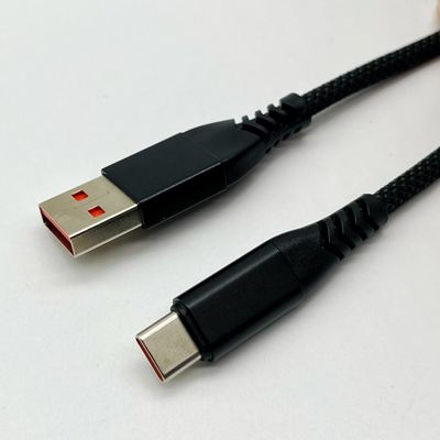 1m schwarzes USB-Gusskabel UL2725 28Awg für schnelle Daten-Synchronisierung und Ladevorrichtung