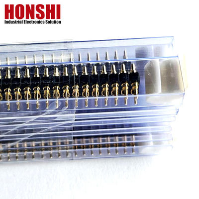 Weiblicher Pogo-Pin-Anschluss 6P Goldplattiert H2.5 Dip-Typ Messingkontakt für PCB-Hochstrom