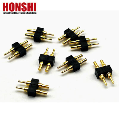 Weiblicher Pogo-Pin-Anschluss 6P Goldplattiert H2.5 Dip-Typ Messingkontakt für PCB-Hochstrom