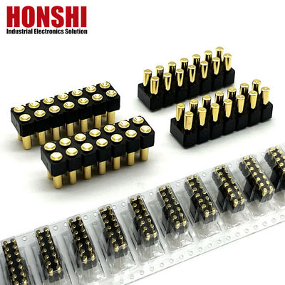 2.54mm High Current Pogo Pin Connector Weiblich 2x7P Goldplattiert H2.5 SMT Typ Für Leiterplatten
