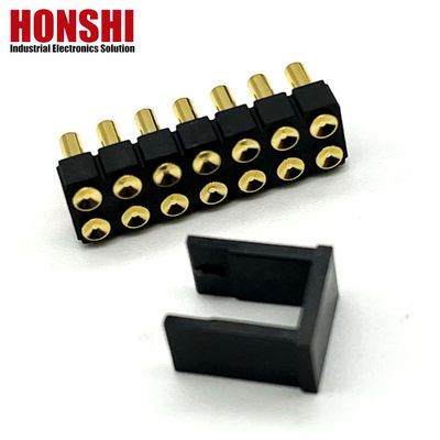 2.54mm High Current Pogo Pin Connector Weiblich 2x7P Goldplattiert H2.5 SMT Typ Für Leiterplatten