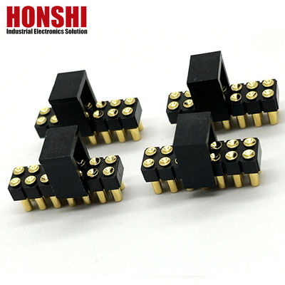 2.54mm High Current Pogo Pin Connector Weiblich 2x7P Goldplattiert H2.5 SMT Typ Für Leiterplatten
