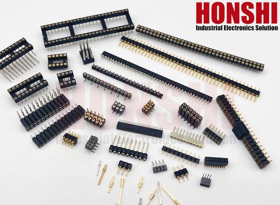 1.27mm Maschinengefertigte weibliche Kopfzeile H4.1 Runde Einzelreihe Rechteckspin Kopfzeile weibliche
