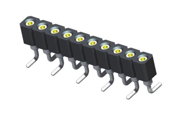 1.27mm Maschinengefertigte weibliche Kopfzeile H4.1 Runde Einzelreihe Rechteckspin Kopfzeile weibliche