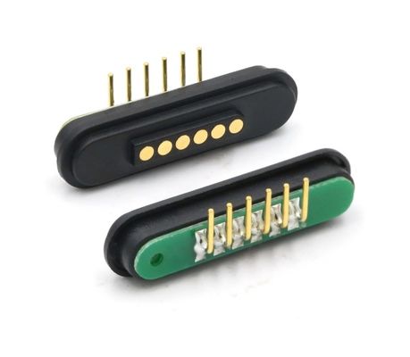 Magnetische Verbindung 6 Pole Pogo Pin 3a Federladen Wasserdichtes Ladekonnektor