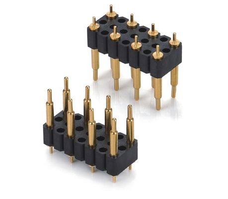 5.08mm Pitch Pogo Pin Connector Männlich 8 Pin 4.0mm Drei Reihe Feder geladen