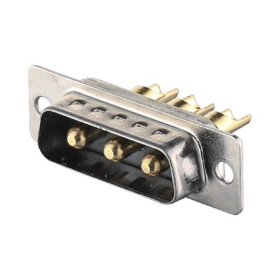 2 - 64 Pin Power D Sub Männlicher Stecker 3W3 Schwarz / Blau Lötmaschine Typ Dip Messing