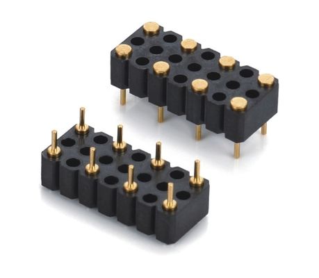 5.08mm Pitch Pogo Pin Connector Männlich 8 Pin 4.0mm Drei Reihe Feder geladen