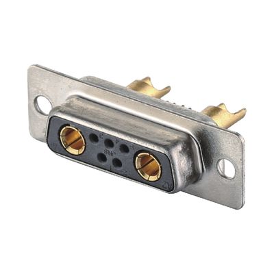 2 - 64 Pin Power D Sub Männlicher Stecker 3W3 Schwarz / Blau Lötmaschine Typ Dip Messing
