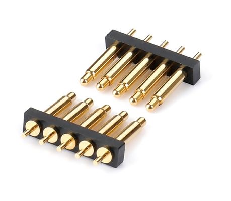 2.54mm Pitch Weiblich 6 Pin PCB-Anschluss Federladen Pogo Pin-Anschluss Smt Typ