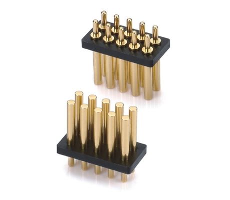 2.54mm Schrägfläche Federverbindung Pogo-Pin-Verbindung Dip-Typ Weiblicher Kopf 10 Pin