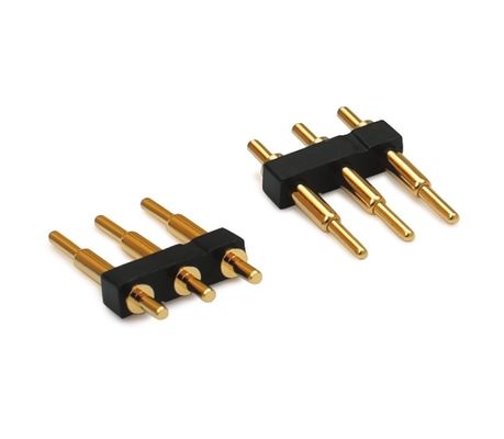 3.0mm Abstand 3pins Goldbeschichtet SMT Typ Automotive Messing Pogo Pin Connector für PCB