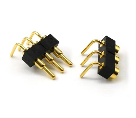3.0mm Abstand 3pins Goldbeschichtet SMT Typ Automotive Messing Pogo Pin Connector für PCB