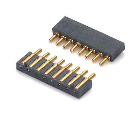 2.5mm Pitch Brass C6801 3-Pin SMT Typ Männlicher Kopf Pogo Pin Stecker schwarzer Kunststoff