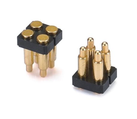 2.5mm 4 Pin Pogo-Anschluss H3.5mm SMT-Typ vergoldetes Messing-Pogo-Anschluss