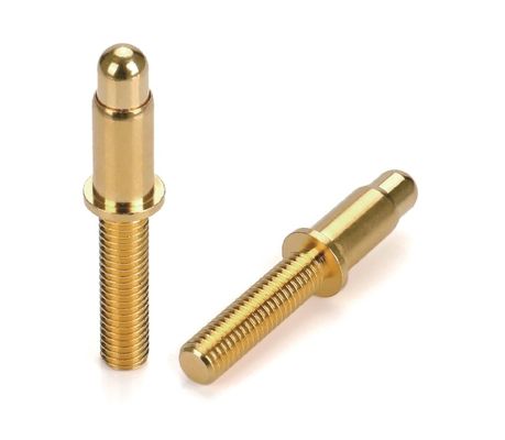 Männliche Lötmaschine 9,5 mm Pogo Pin Connector Messing 3,2 mm Hochfederladen Goldplattiert