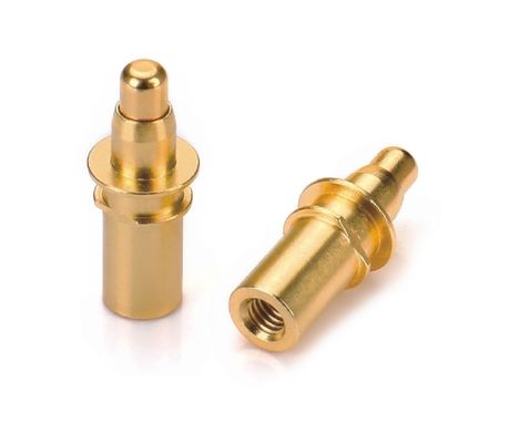 Männliche Lötmaschine 9,5 mm Pogo Pin Connector Messing 3,2 mm Hochfederladen Goldplattiert