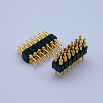 Customized 2.0mm Pitch Brass Pogo Pin 2 Reihe 14Pin Federverbindungen männliches Geschlecht