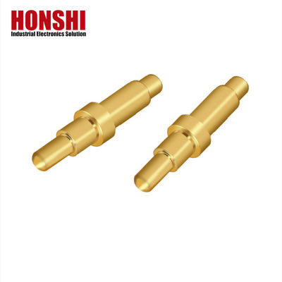 Männliche Messing-Doppelkopf-POGO-Spring-Pins mit individuellem Kontaktmaterial