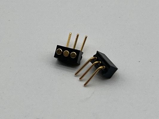 1.27mm 3pinniger Rechtswinkel Dip-Typ Messing-Flügelladung Magnetischer Pogo-Pin-Anschluss