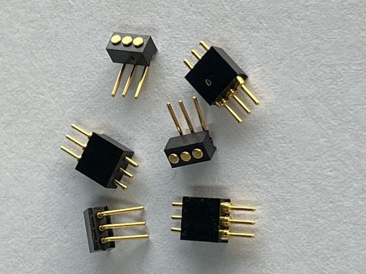 1.27mm 3pinniger Rechtswinkel Dip-Typ Messing-Flügelladung Magnetischer Pogo-Pin-Anschluss