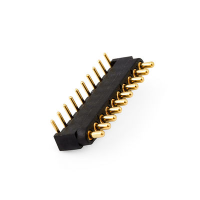 2.54mm Schwung 10Pin Richtig Winkel Männlich Messing Federbeladen Magnetische Pogo Pin Connector