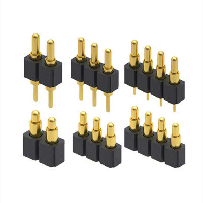 2.54mm Schwung 10Pin Richtig Winkel Männlich Messing Federbeladen Magnetische Pogo Pin Connector
