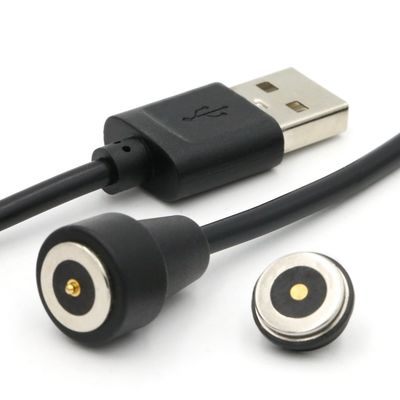 Zwei-Stift-Magnet-Pogo-Stift-Anschlusskabel zum USB-Stift-Weißkabel