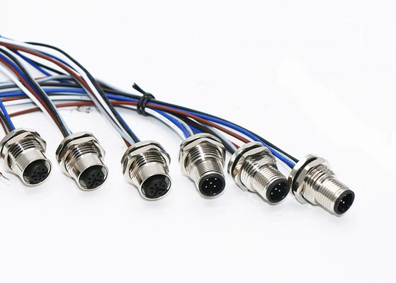 M12-Serie Kreislaufanschluss Männlicher Stecker 5pinnige hintere Schraube Panelmontage M16*1.5 PG9