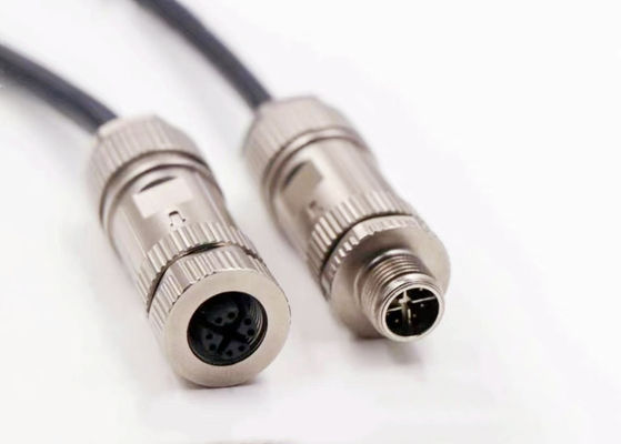 Zinklegierung Schal Runddrahtanschluss M12 8 Pins Männlicher Ethernet-Anschluss