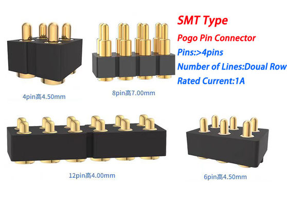 6pin weiblicher Pogo-Pin-Anschluss und Federkontaktanschluss für SMD-PCB anpassbar