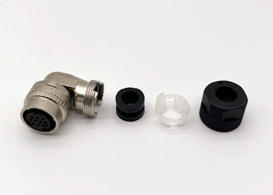 Ein-Touch-Verriegelung CM10 Kreisverbindung 2 Pin 10 Pin Rechtswinkel Krempdraht Stecker