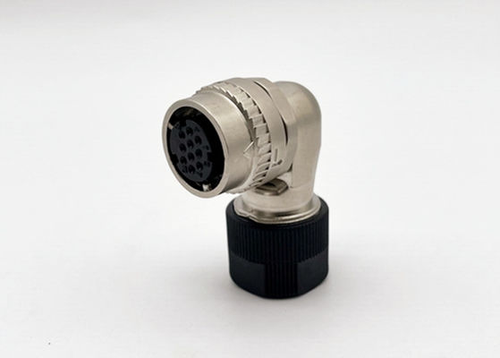 Ein-Touch-Verriegelung CM10 Kreisverbindung 2 Pin 10 Pin Rechtswinkel Krempdraht Stecker