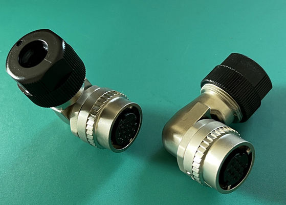 Ein-Touch-Verriegelung CM10 Kreisverbindung 2 Pin 10 Pin Rechtswinkel Krempdraht Stecker