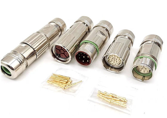 M23 Stromkreislaufdrahtanschluss 6 Pin Servo Encoder weiblich männlich Krempdrahtstecker