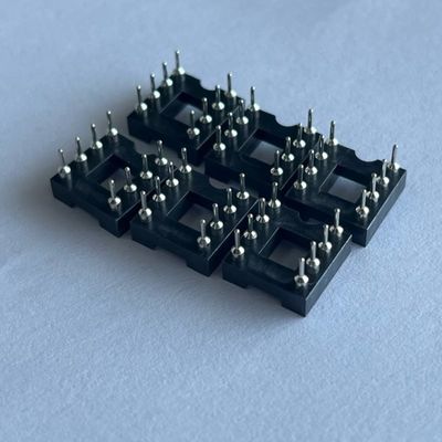 2.54mm 8 Pin IC Steckdose Anschluss weiblich Gerade Pin Kopf PBT Dämmstoff Schwarz