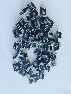 2.54mm 8 Pin IC Steckdose Anschluss weiblich Gerade Pin Kopf PBT Dämmstoff Schwarz