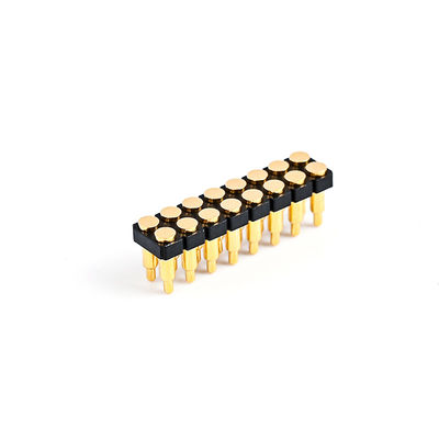 2.54mm 16P Pogo Pin Connector SMT Typ Goldplattiert Messing Frühling geladen Pogo Pins