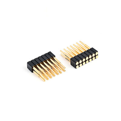 2.54mm 16P Pogo Pin Connector SMT Typ Goldplattiert Messing Frühling geladen Pogo Pins