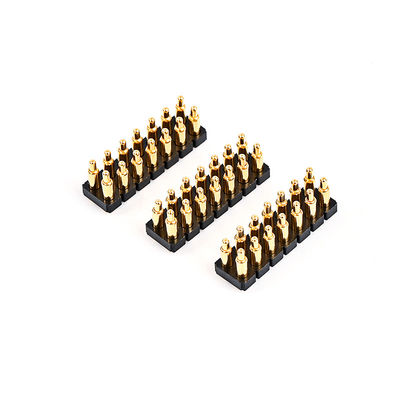 2.54mm 16P Pogo Pin Connector SMT Typ Goldplattiert Messing Frühling geladen Pogo Pins