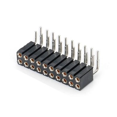 2.54mm Doppelreihe H7.0mm SMT-PCB Messingbearbeitung Rundes weibliches Kopfhörerverbindung PA6T Schwarz