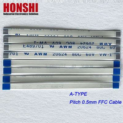 Flat Flex Steckverbinder AWM 20624 0,5 mm Abstand 4 Pins Flexible Flat Ribbon Kabelmontage