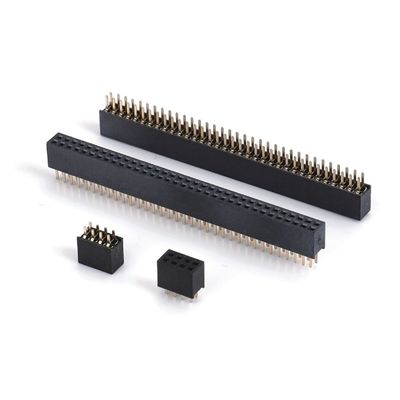 1.0 Weibliche Kopfhügel Dip Doppelreihe Gerade PA6T Schwarz 2pin-100pin Board To Board Steckverbinder