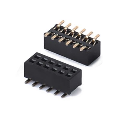 1.0 Weibliche Kopfhügel Dip Doppelreihe Gerade PA6T Schwarz 2pin-100pin Board To Board Steckverbinder
